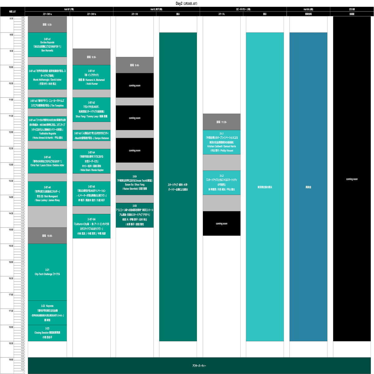 CityTech.Tokyo シティテックをテーマにした世界最大級のグローバルイベント Timetable